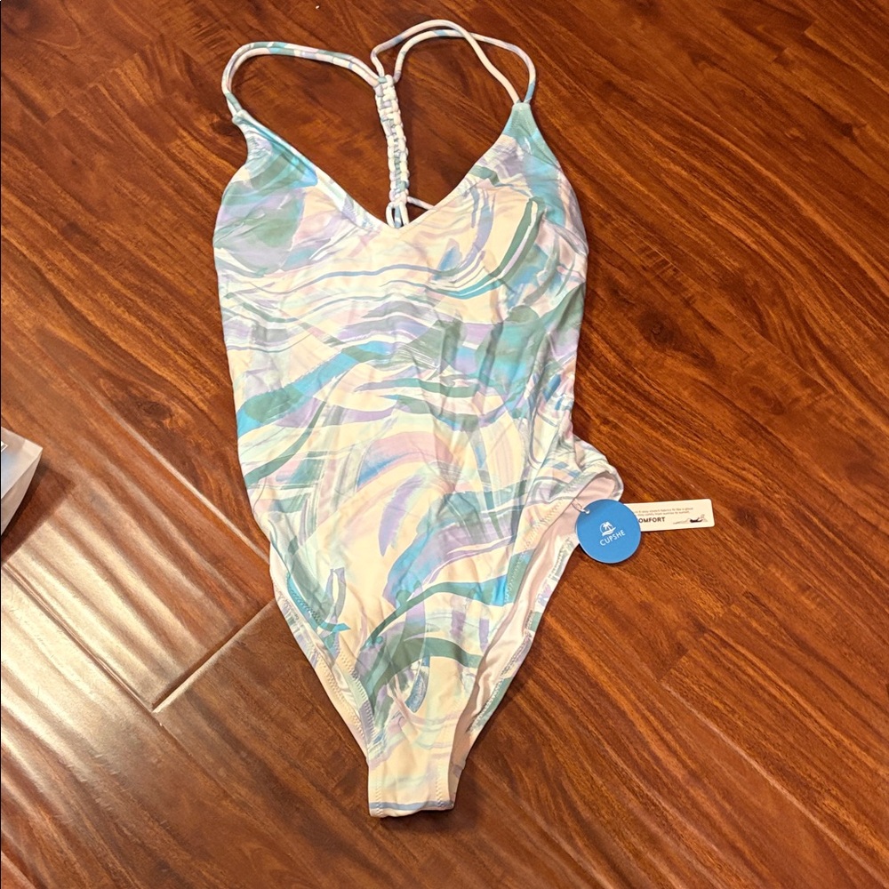Cupshe Pastel Swirl One Piece Womens Swimsuit medium